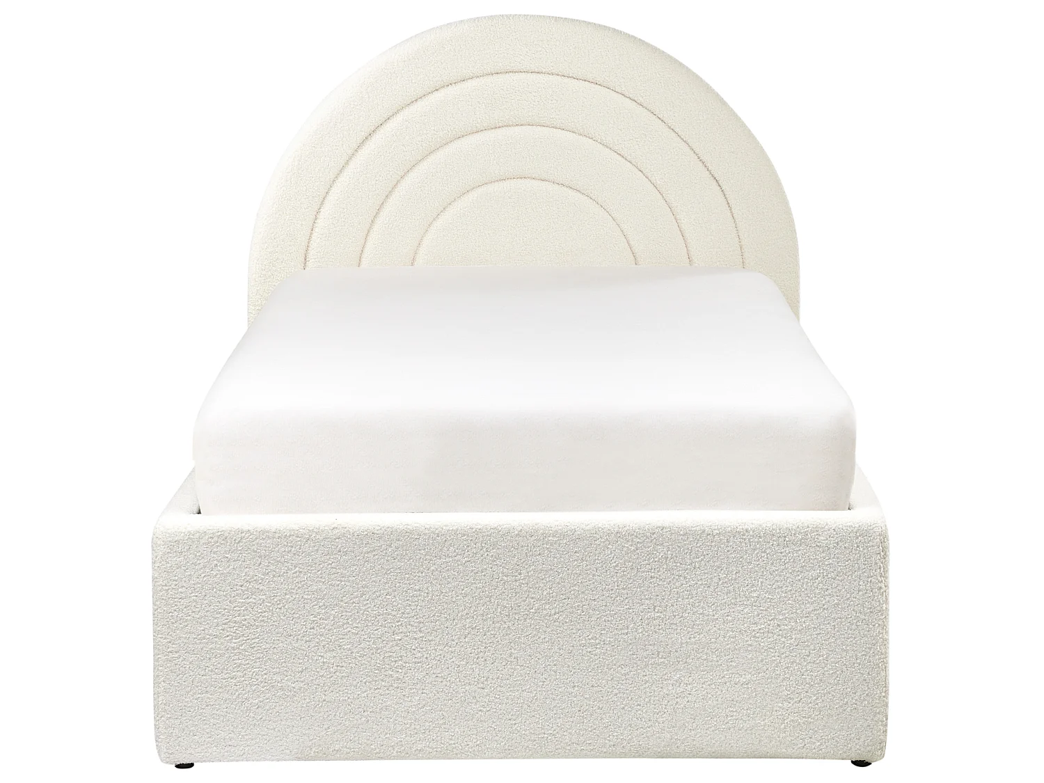 Kids Ottoman Bed ANET Boucle Off-White 90 x 200 cm (EU Single)
