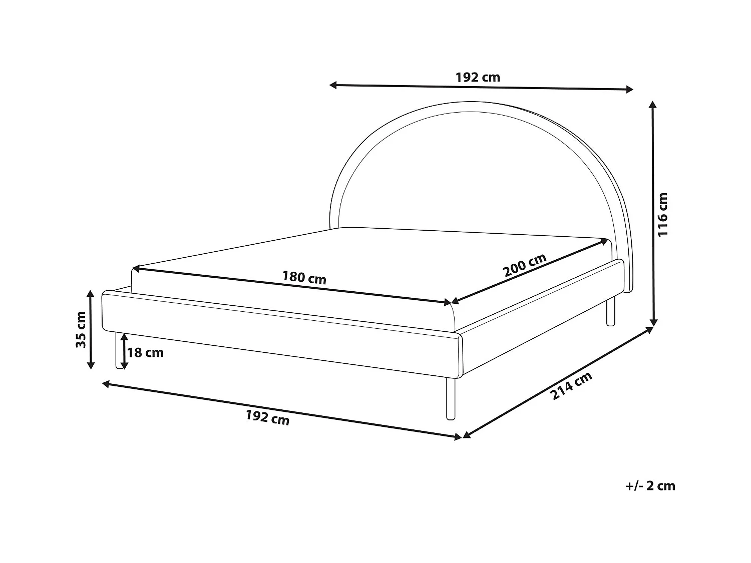 Bett mit Lattenrost Bouclé MARGUT 180 x 200 cm Taupe