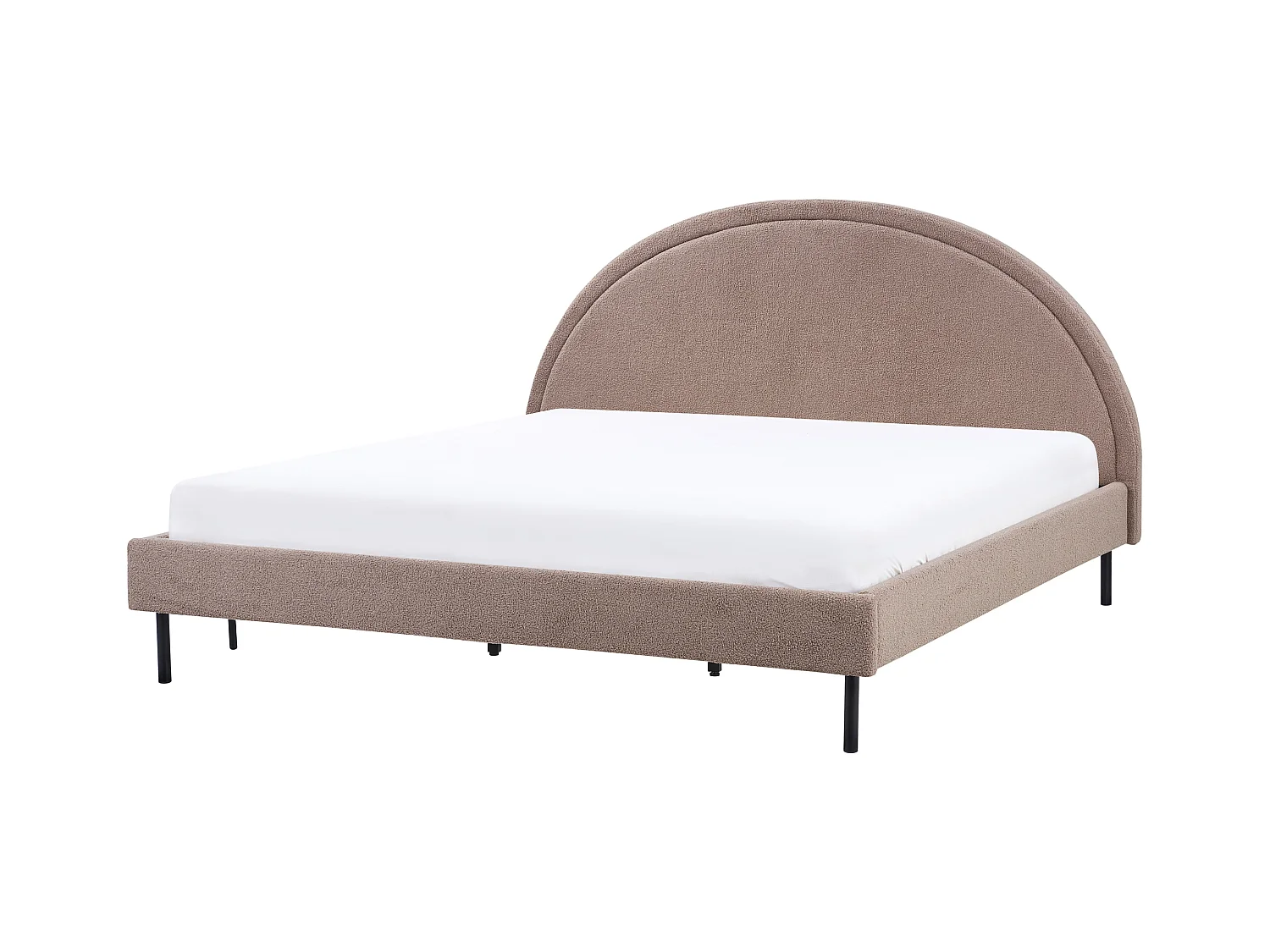 Bett mit Lattenrost Bouclé MARGUT 180 x 200 cm Taupe