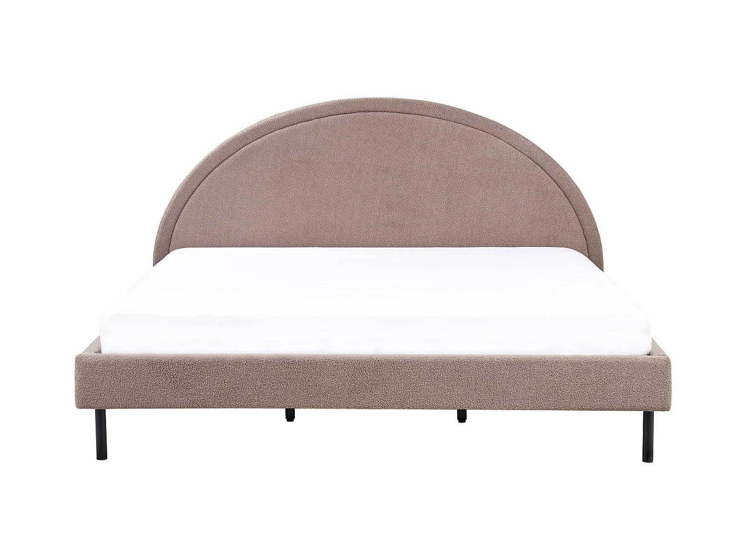 Bett mit Lattenrost Bouclé MARGUT 180 x 200 cm Taupe