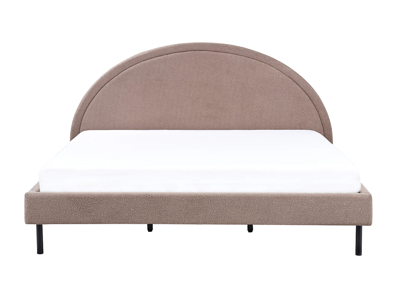 Bett mit Lattenrost Bouclé MARGUT 180 x 200 cm Taupe