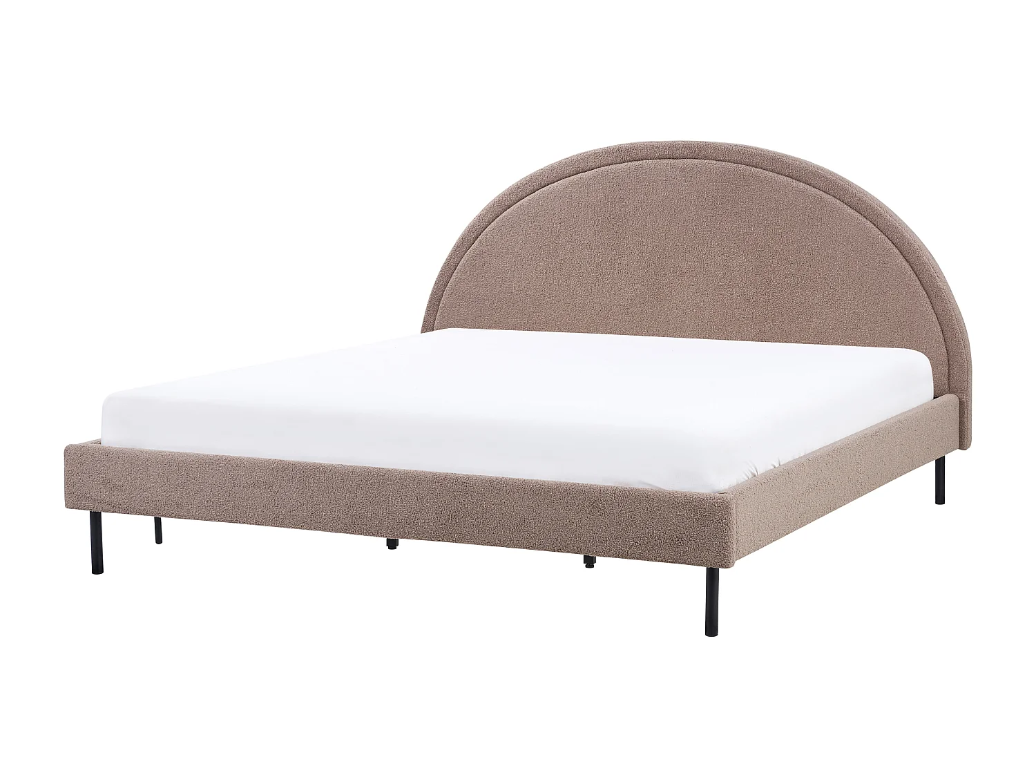 Letto Bouclé MARGUT 180 x 200 cm Tortora
