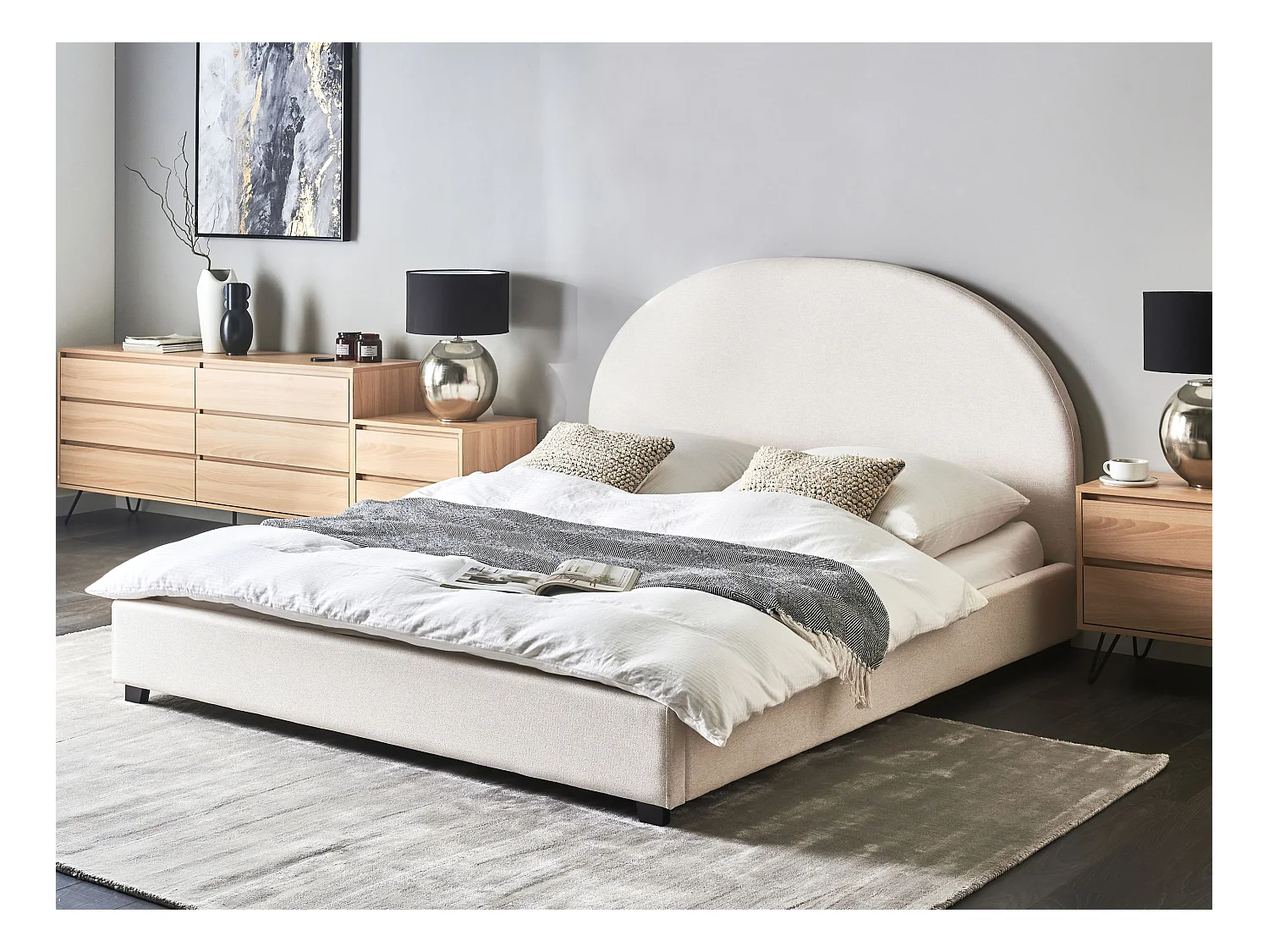 Bed Stof VAUCLUSE 160 x 200 cm Gebroken wit
