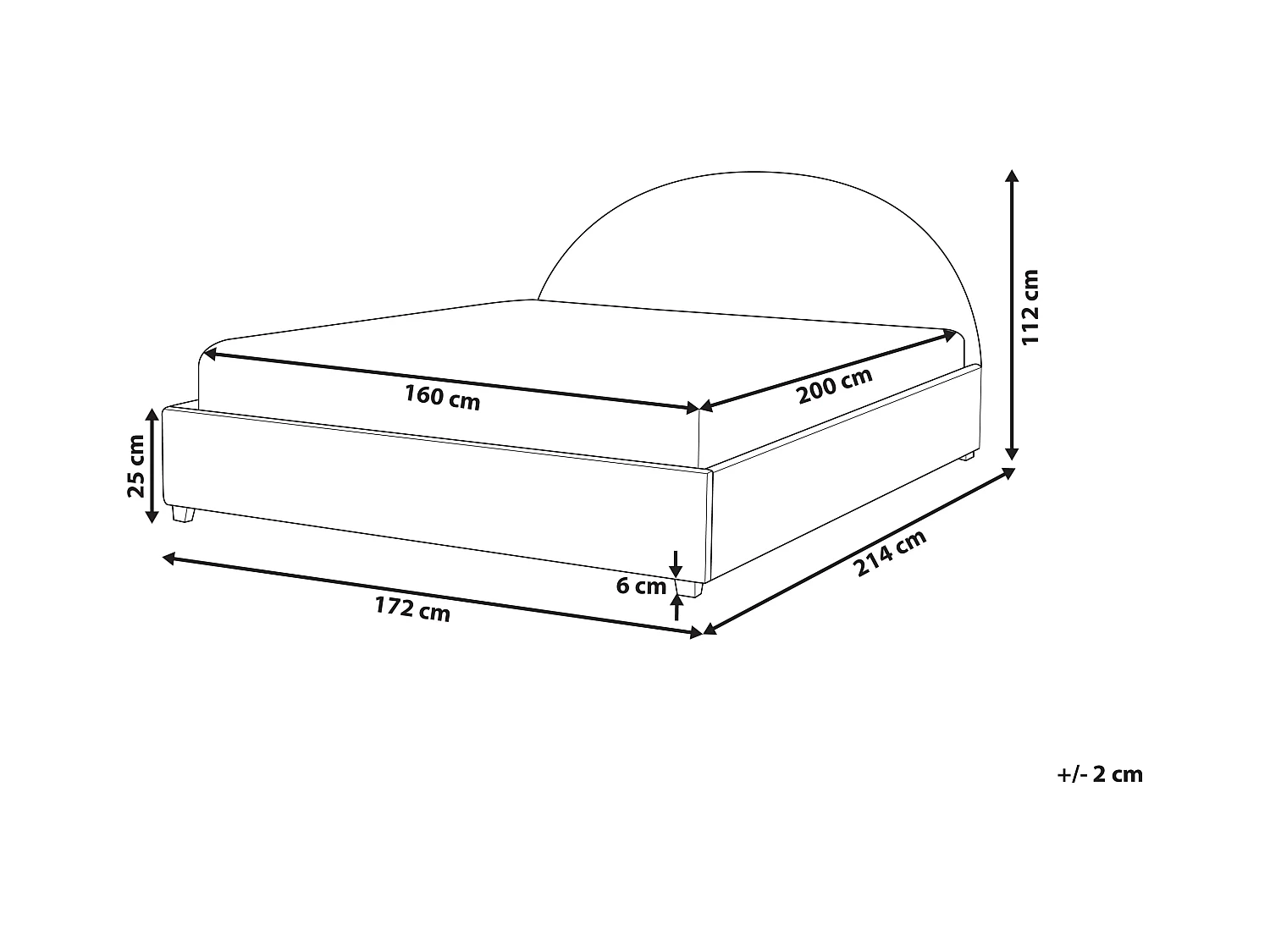 Bed Stof VAUCLUSE 160 x 200 cm Gebroken wit