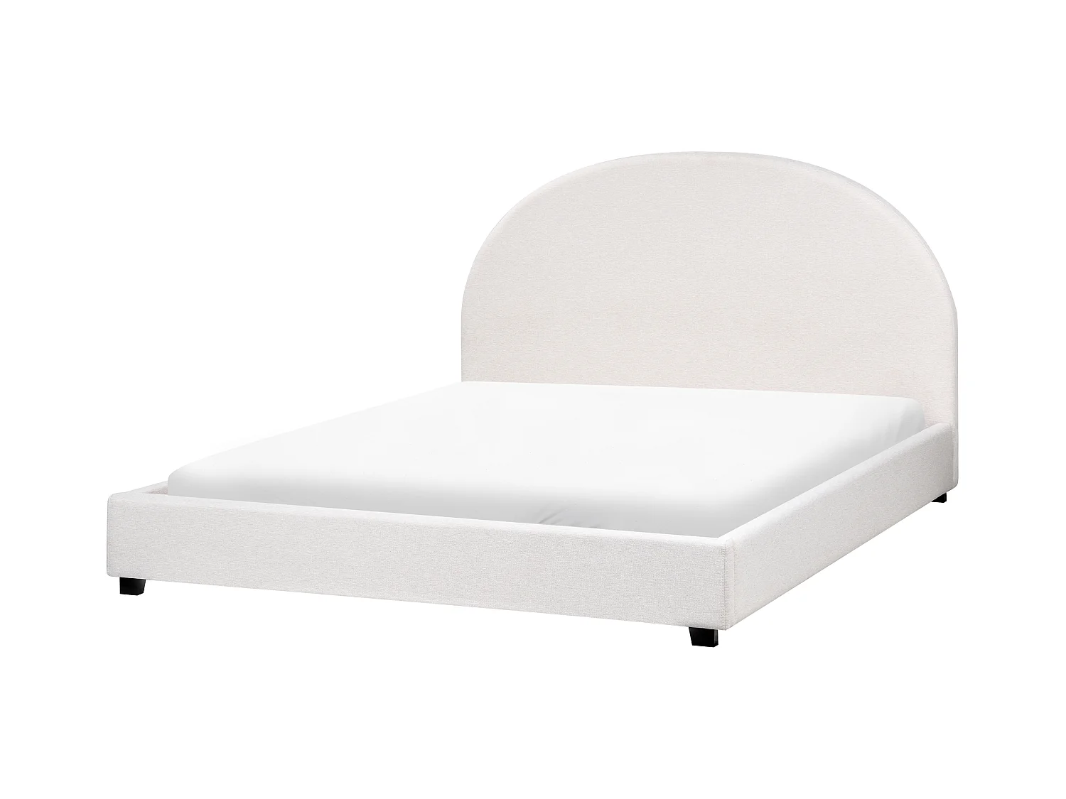Lit avec sommier Tissu VAUCLUSE 160 x 200 cm Blanc cassé