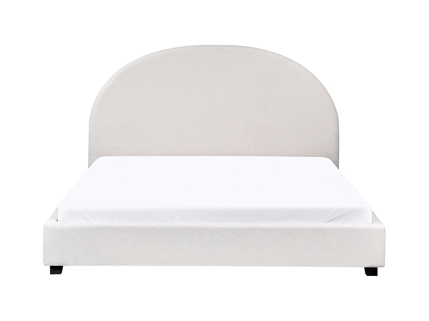 Lit avec sommier Tissu VAUCLUSE 160 x 200 cm Blanc cassé