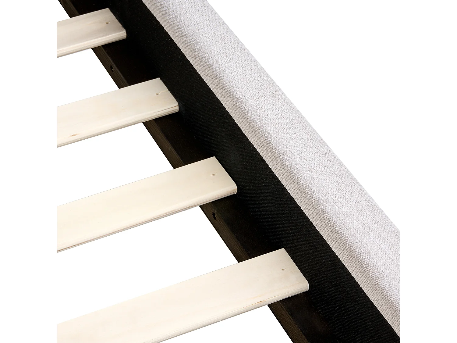 Lit avec sommier Tissu VAUCLUSE 160 x 200 cm Blanc cassé