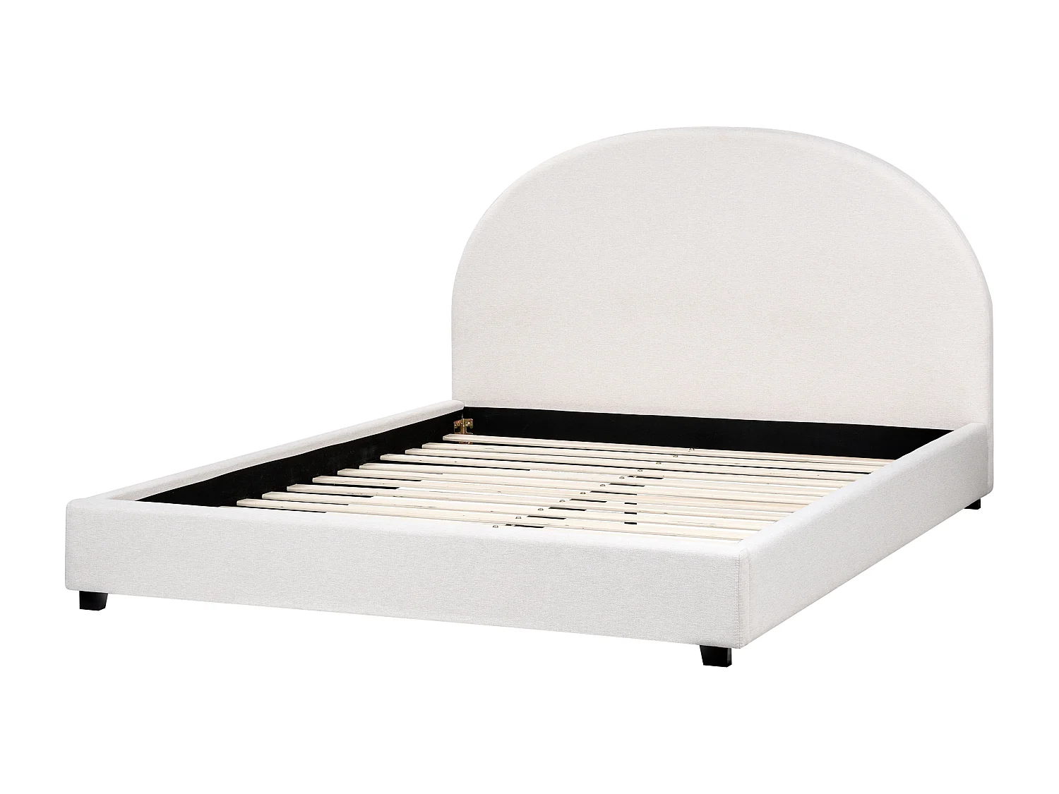 Lit avec sommier Tissu VAUCLUSE 160 x 200 cm Blanc cassé