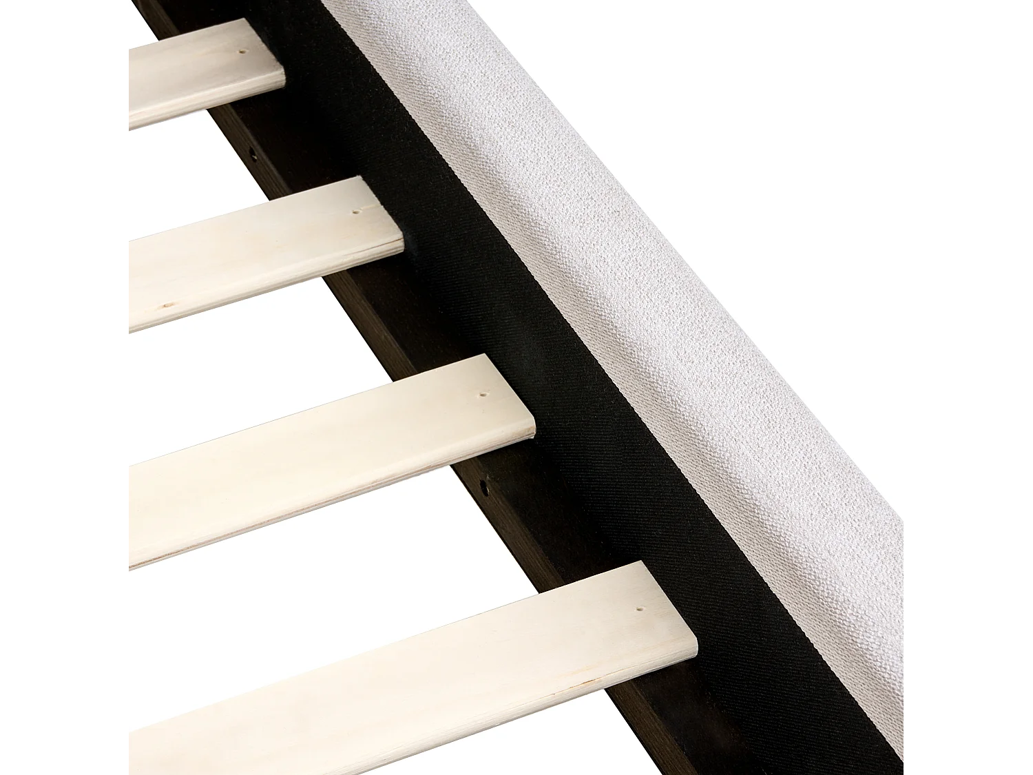 Lit avec sommier Tissu VAUCLUSE 160 x 200 cm Blanc cassé