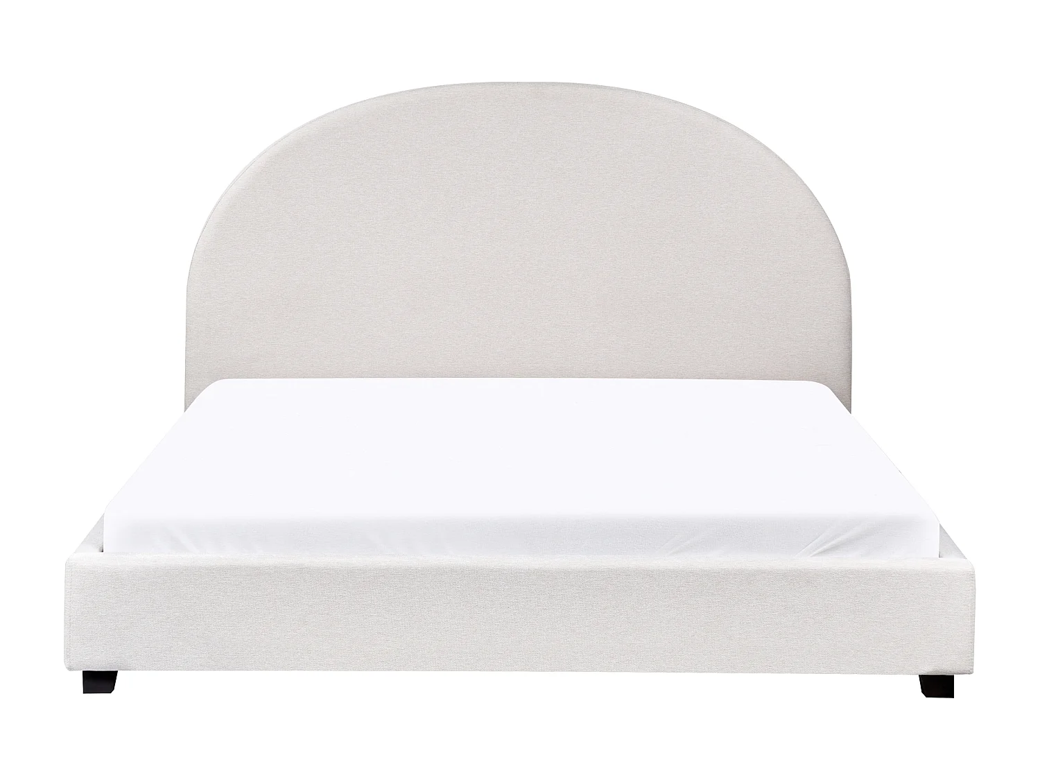 Bett mit Lattenrost Stoff VAUCLUSE 160 x 200 cm Cremeweiss