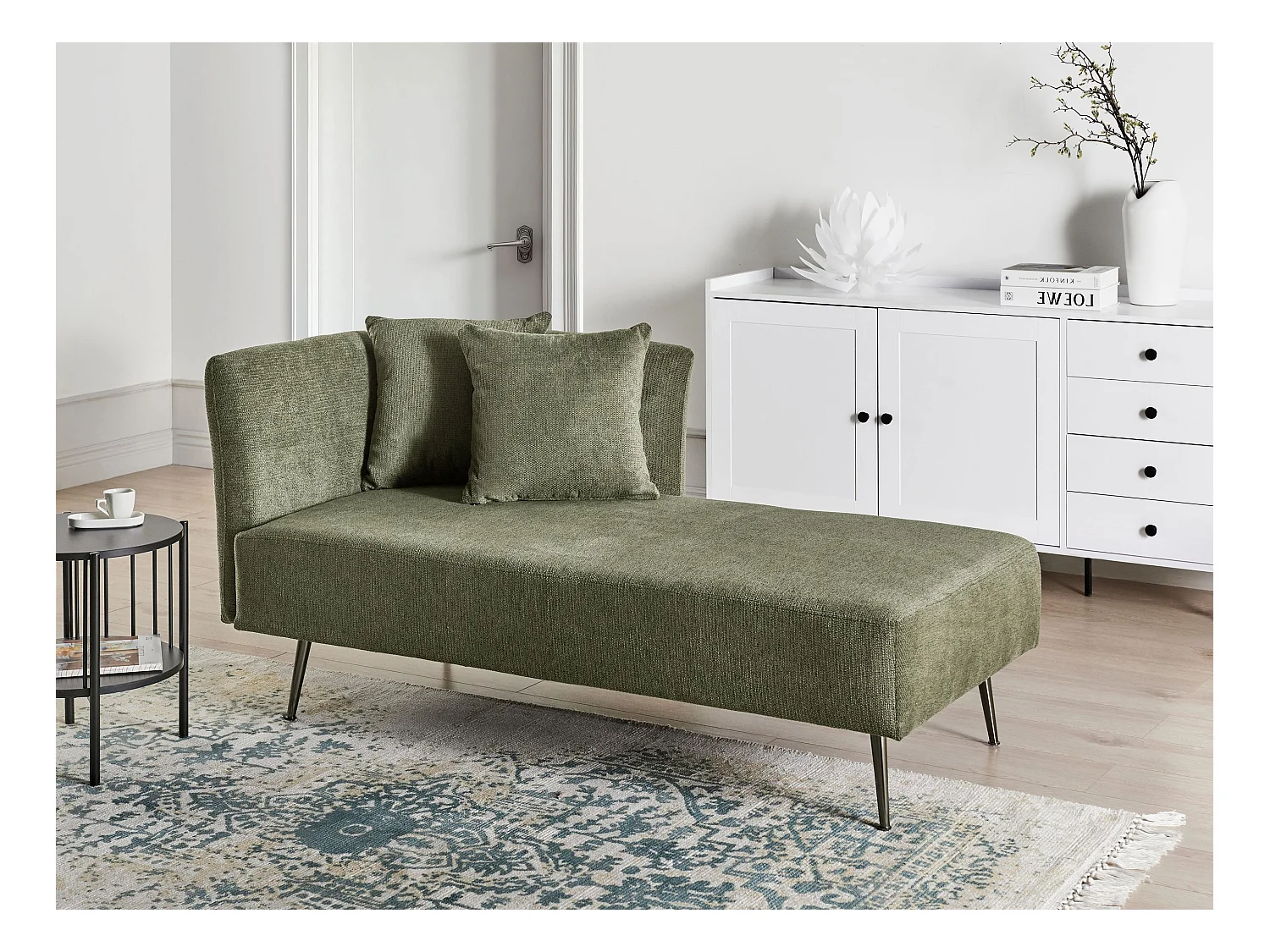 Chaise longue côté droite RIOM Tissu Vert