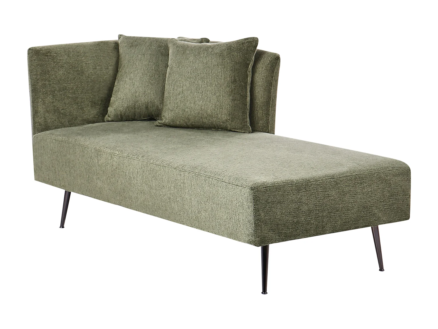 Chaise longue côté gauche RIOM Tissu Vert