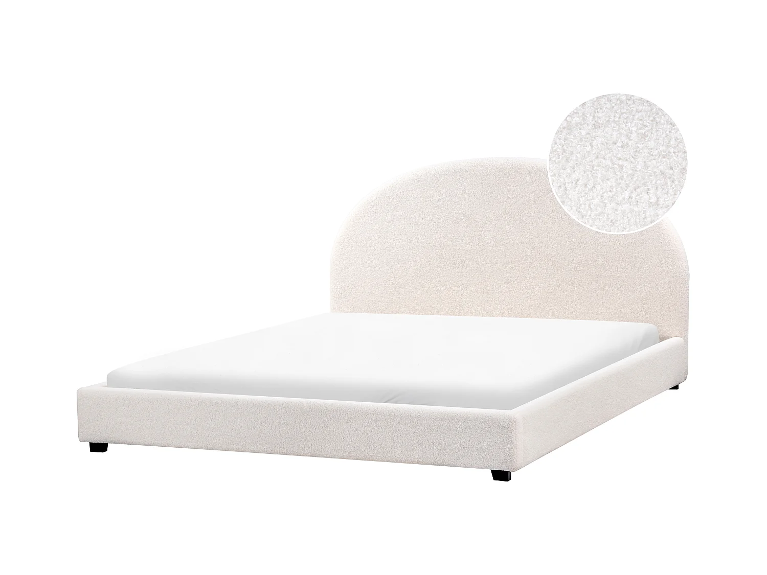 Letto Bouclé VAUCLUSE 180 x 200 cm Bianco sporco