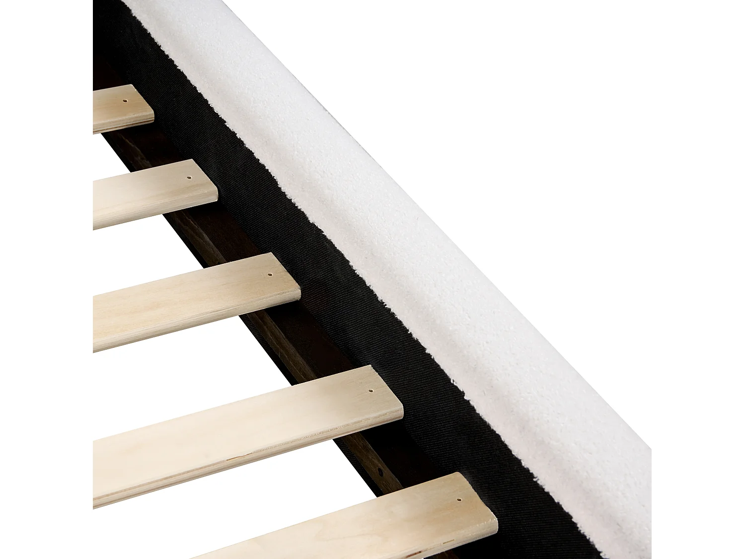 Lit avec sommier Bouclé VAUCLUSE 180 x 200 cm Blanc cassé