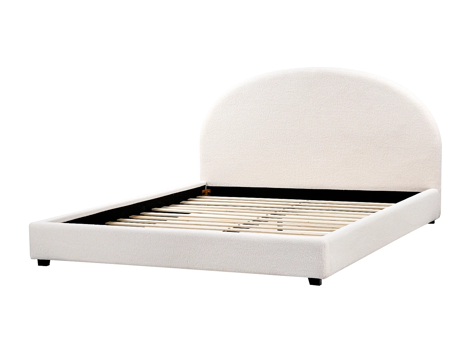 Lit avec sommier Bouclé VAUCLUSE 180 x 200 cm Blanc cassé