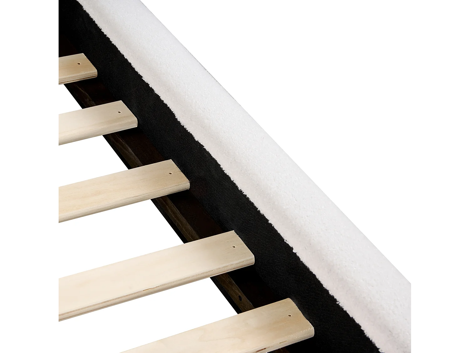 Lit avec sommier Bouclé VAUCLUSE 180 x 200 cm Blanc cassé