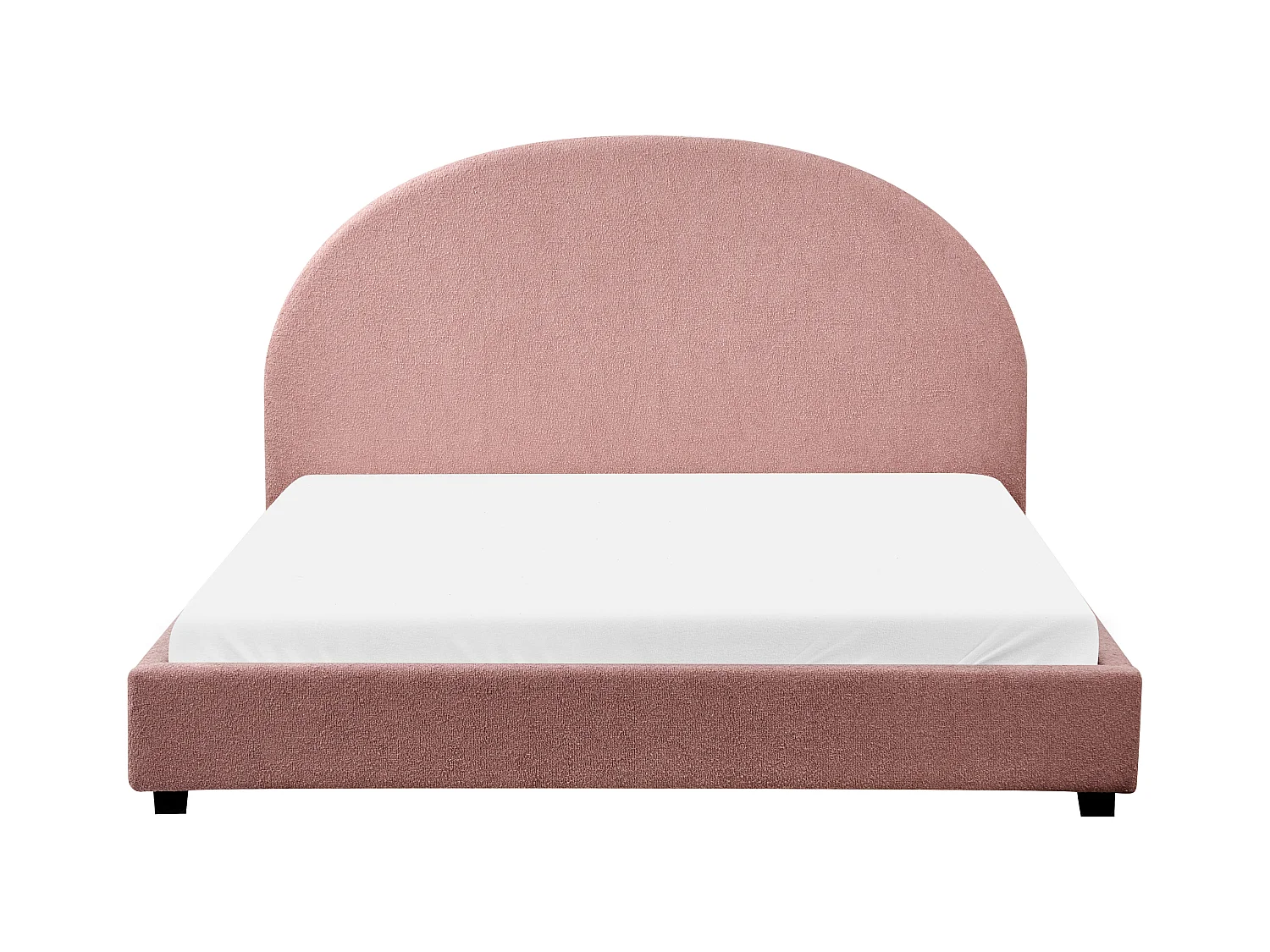 Letto Bouclé VAUCLUSE 160 x 200 cm Rosa pastello