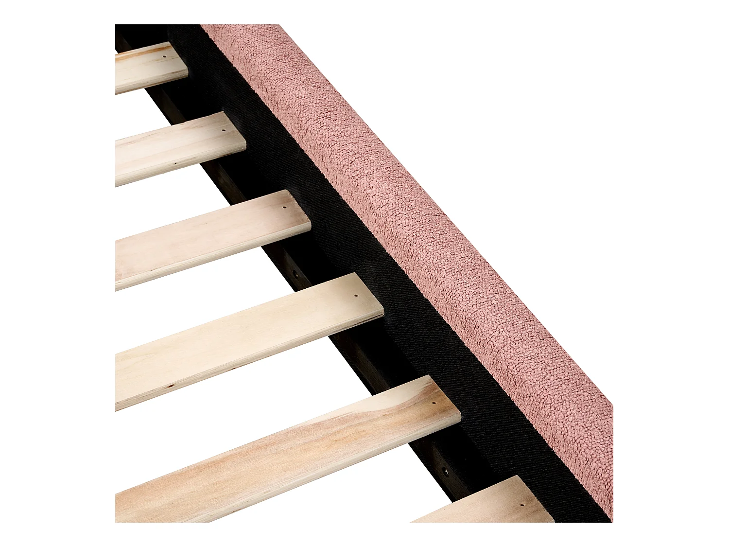 Letto Bouclé VAUCLUSE 160 x 200 cm Rosa pastello