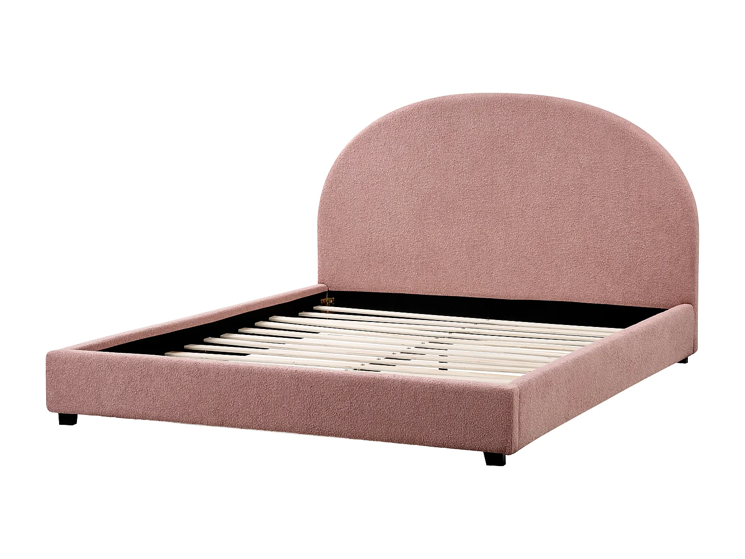 Bed Bouclé VAUCLUSE 160 x 200 cm Pastelroze