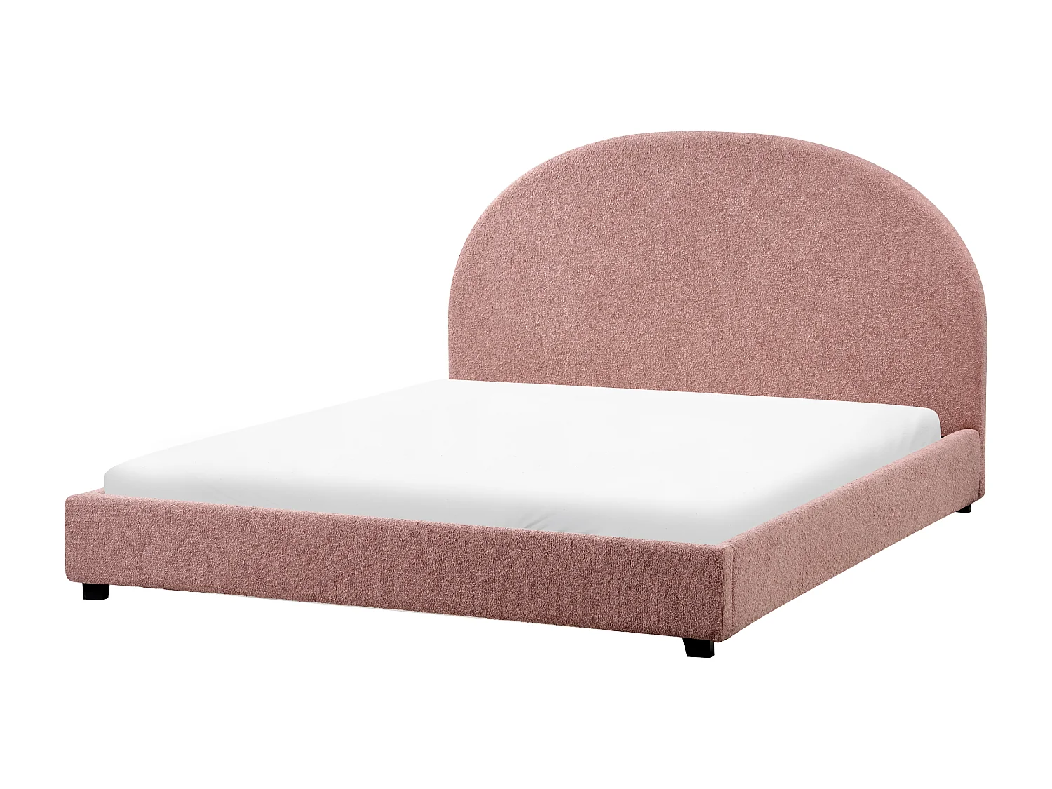 Bed Bouclé VAUCLUSE 160 x 200 cm Pastelroze