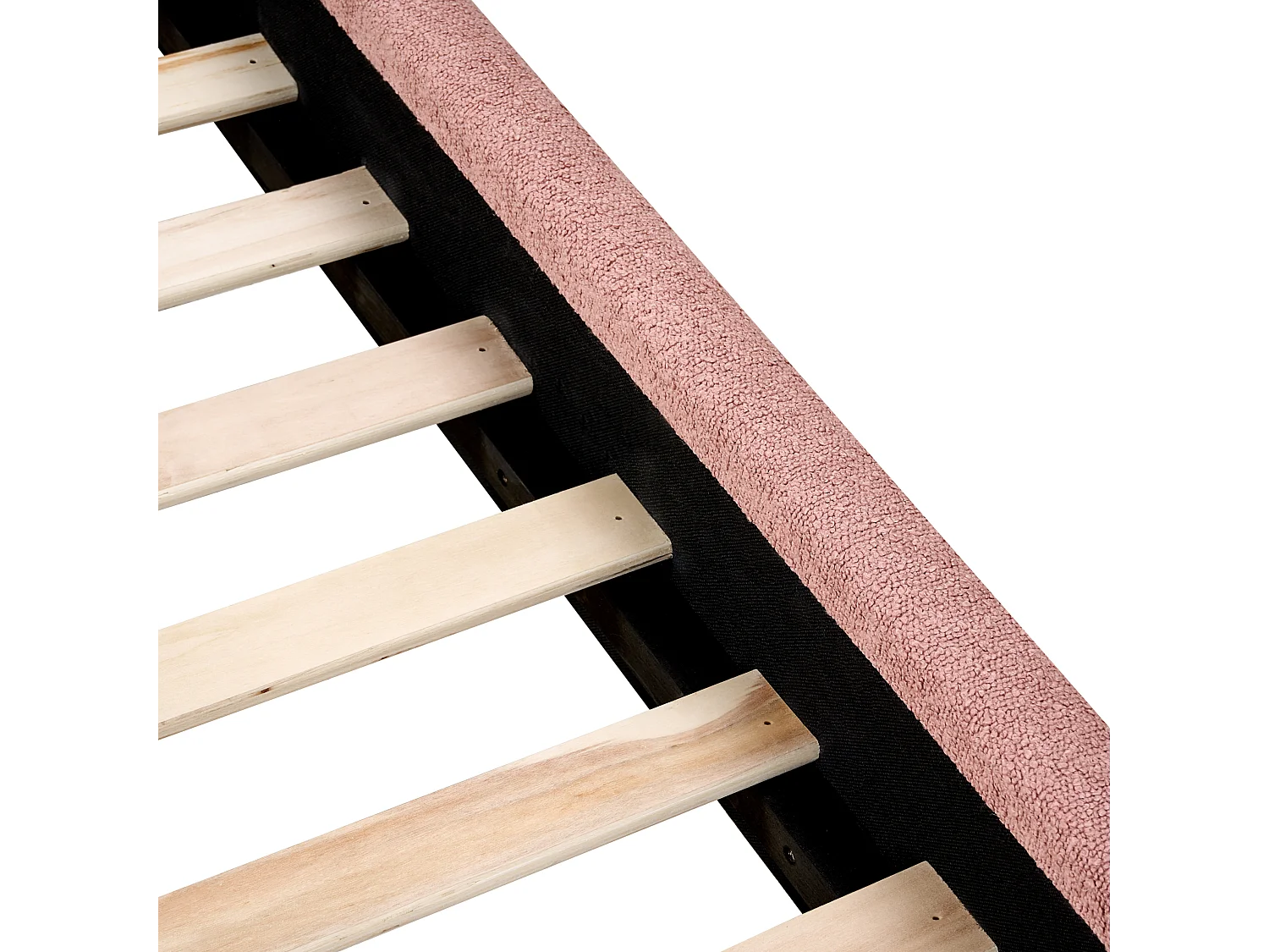 Bed Bouclé VAUCLUSE 160 x 200 cm Pastelroze