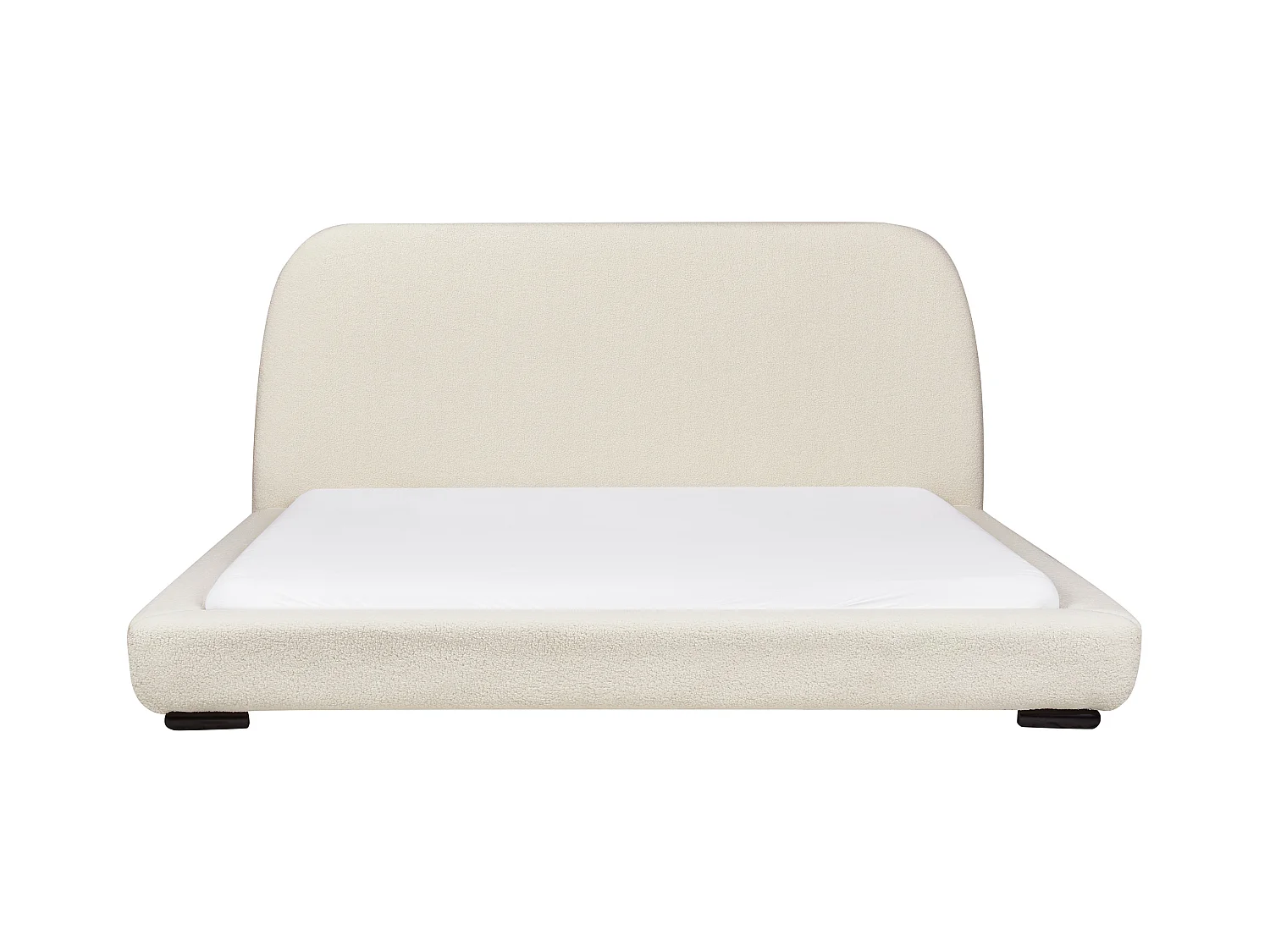 Lit avec sommier Bouclé ROISEL 180 x 200 cm Beige clair