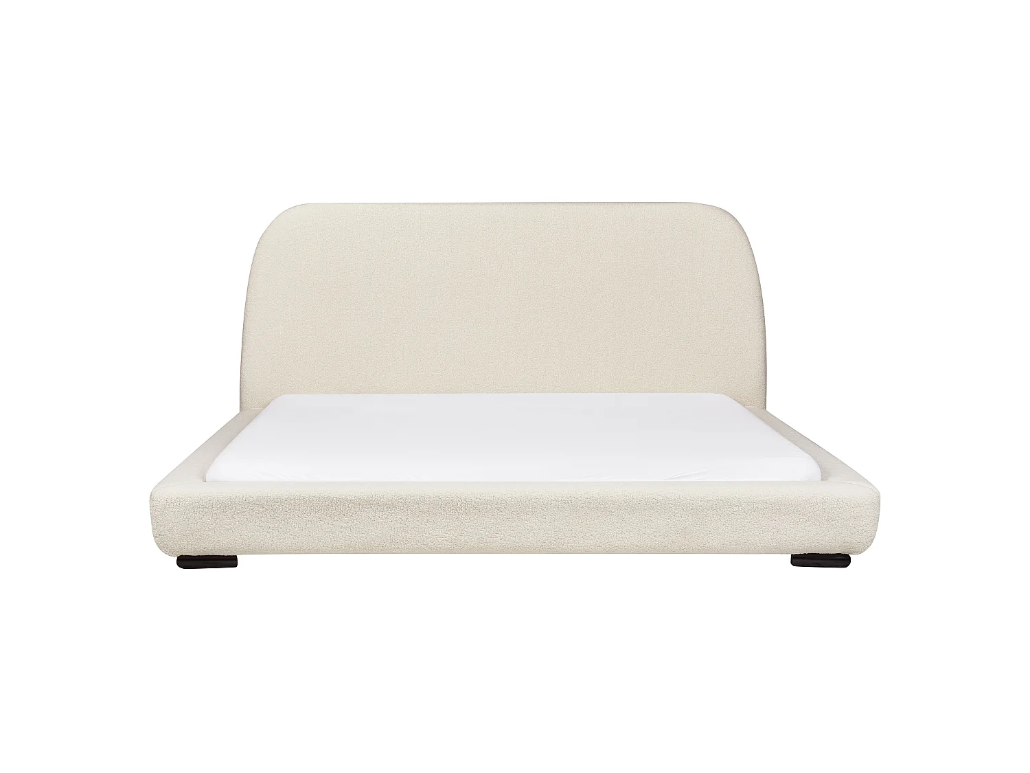 Säng med lamellram Bouclé ROISEL 180 x 200 cm Ljusbeige