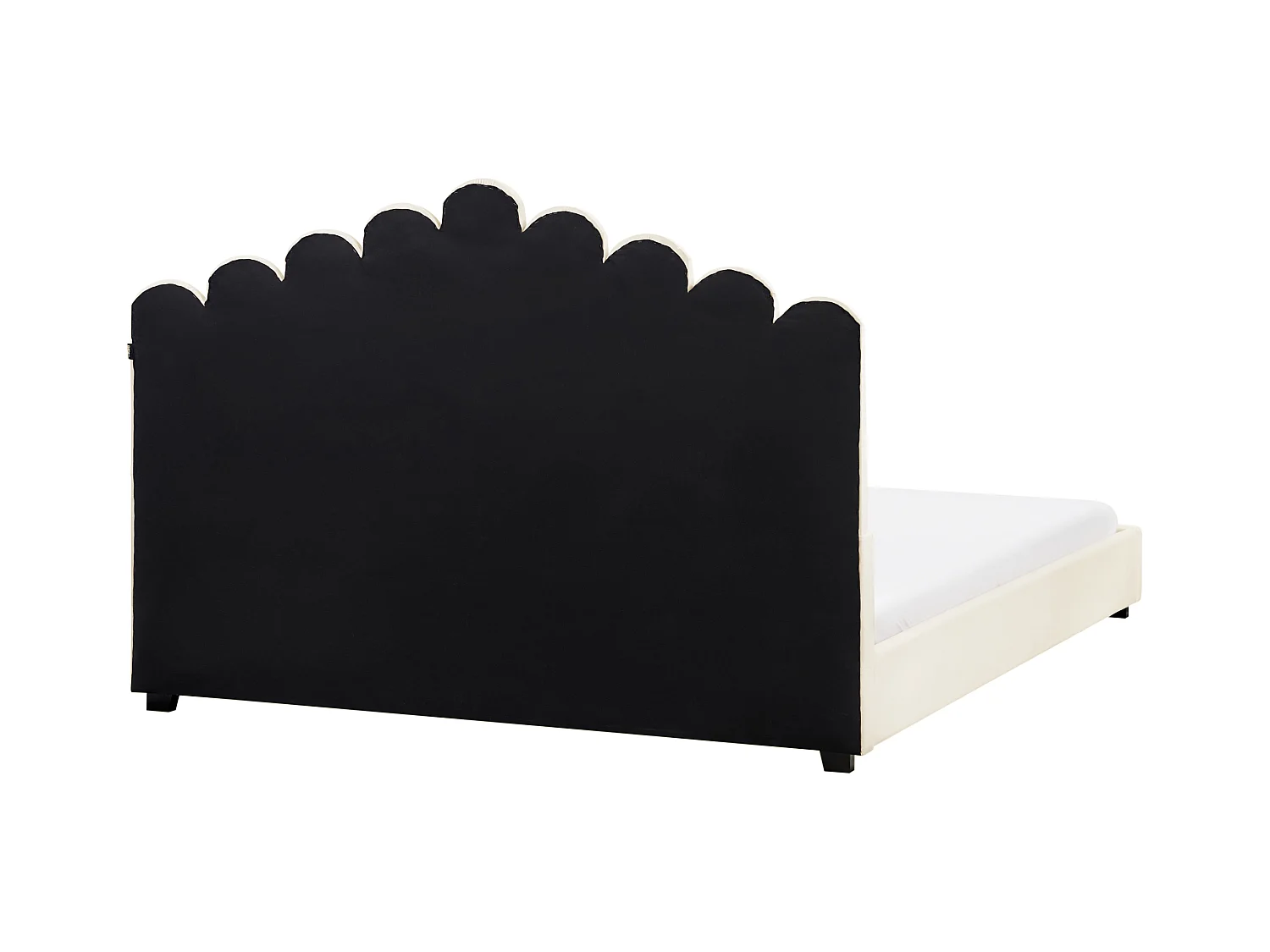 Lit avec sommier Velours VINCENNES 180 x 200 cm Blanc cassé