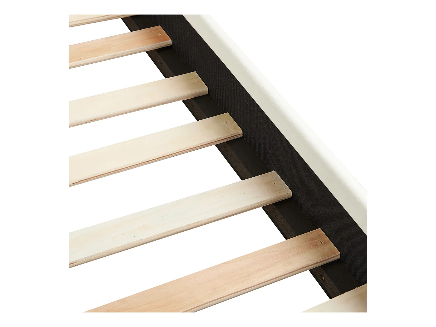 Lit avec sommier Velours VINCENNES 180 x 200 cm Blanc cassé