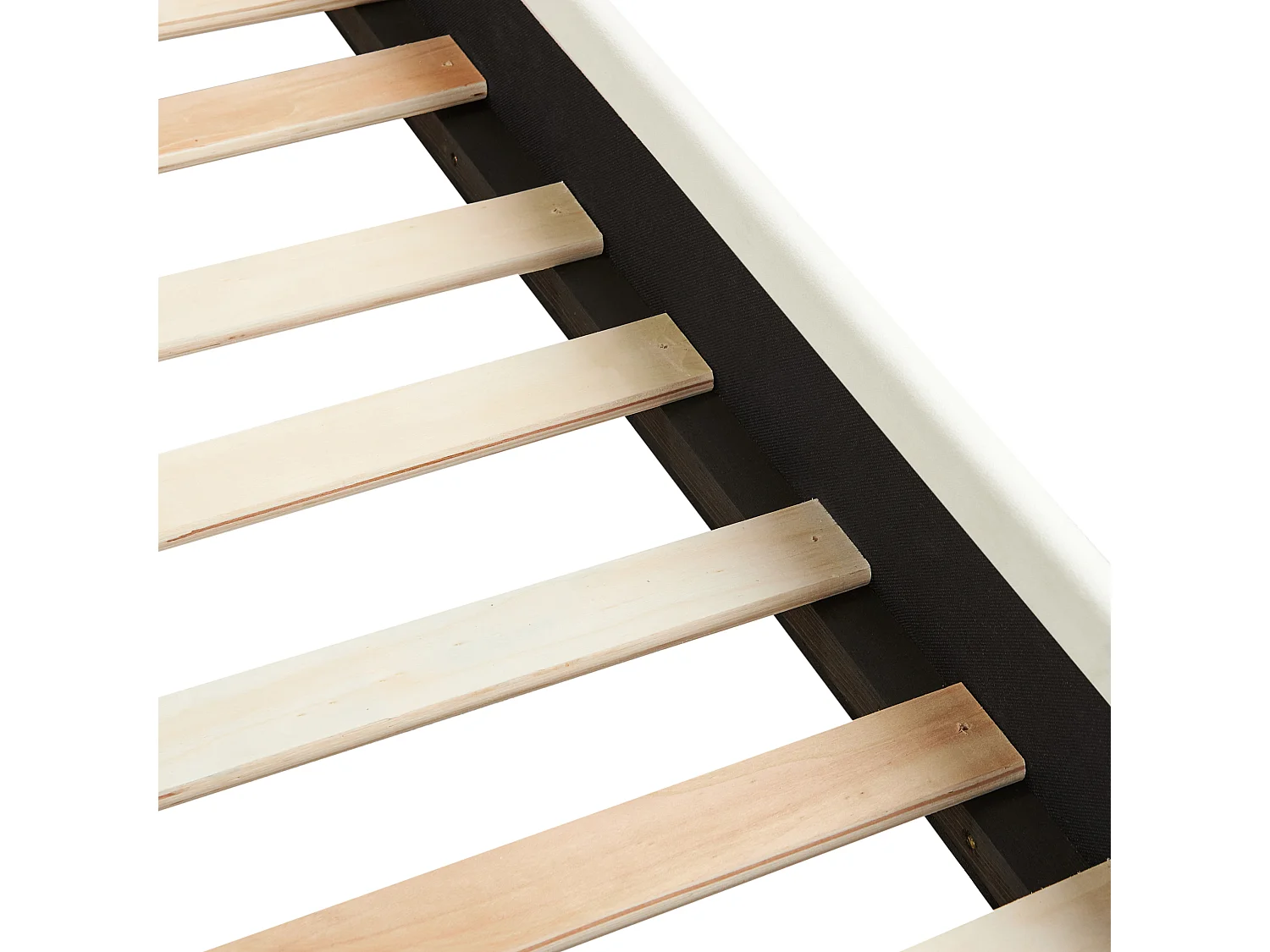 Lit avec sommier Velours VINCENNES 180 x 200 cm Blanc cassé