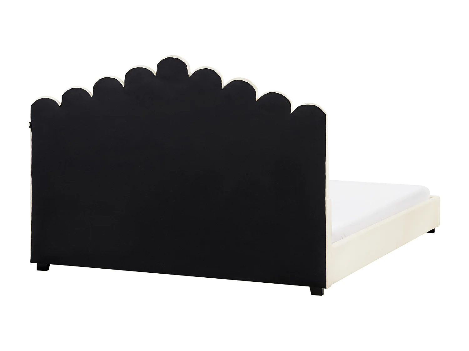 Lit avec sommier Velours VINCENNES 180 x 200 cm Blanc cassé