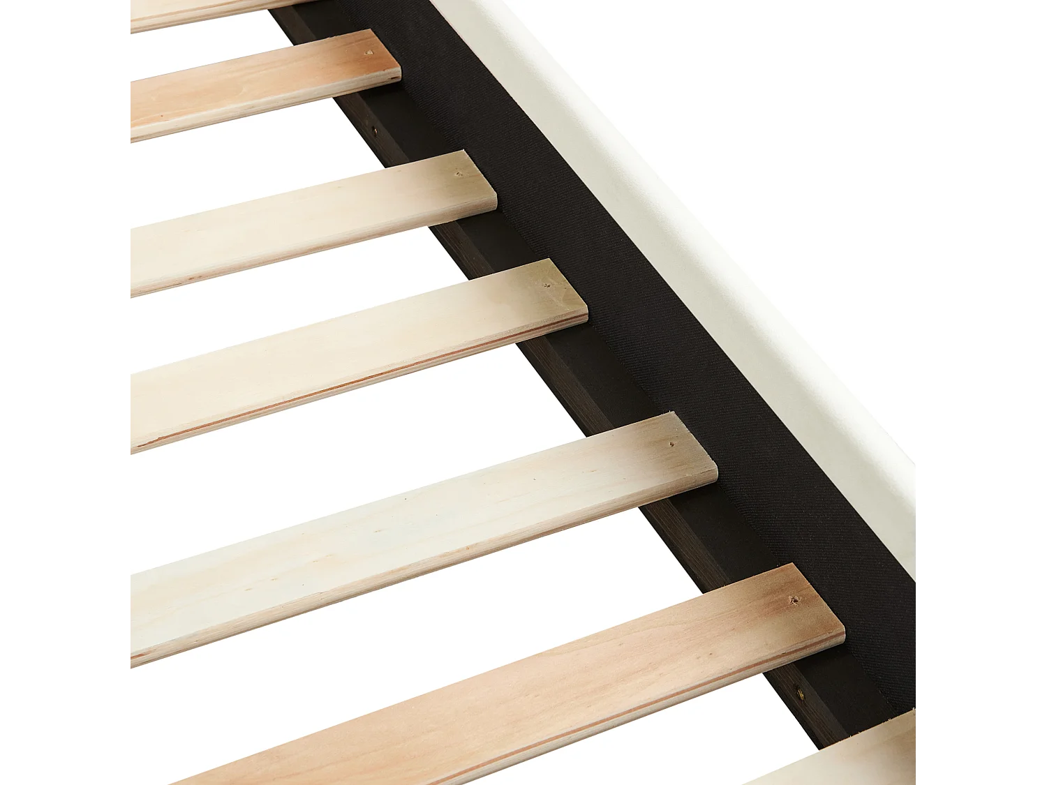 Lit avec sommier Velours VINCENNES 180 x 200 cm Blanc cassé