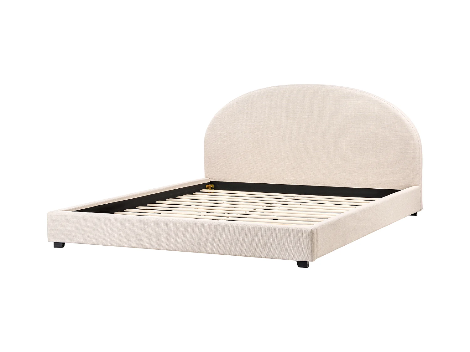 Bett mit Lattenrost Stoff VAUCLUSE 180 x 200 cm Hellbeige