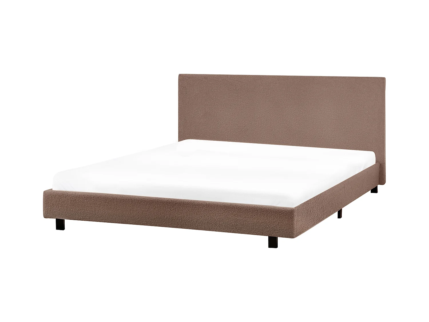 Lit avec sommier Bouclé ALBI 180 x 200 cm Marron