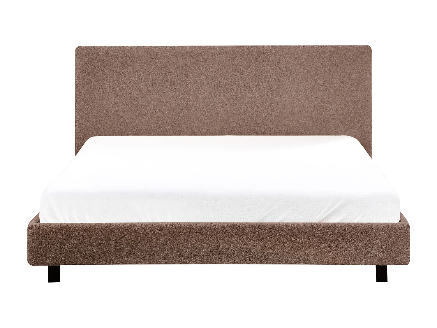 Lit avec sommier Bouclé ALBI 180 x 200 cm Marron