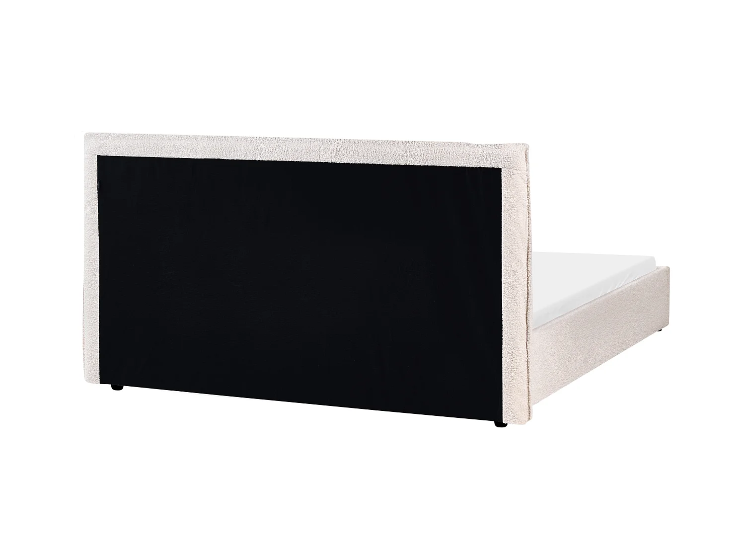 Bett mit Lattenrost Bouclé LAVAUR 160 x 200 cm Cremeweiss