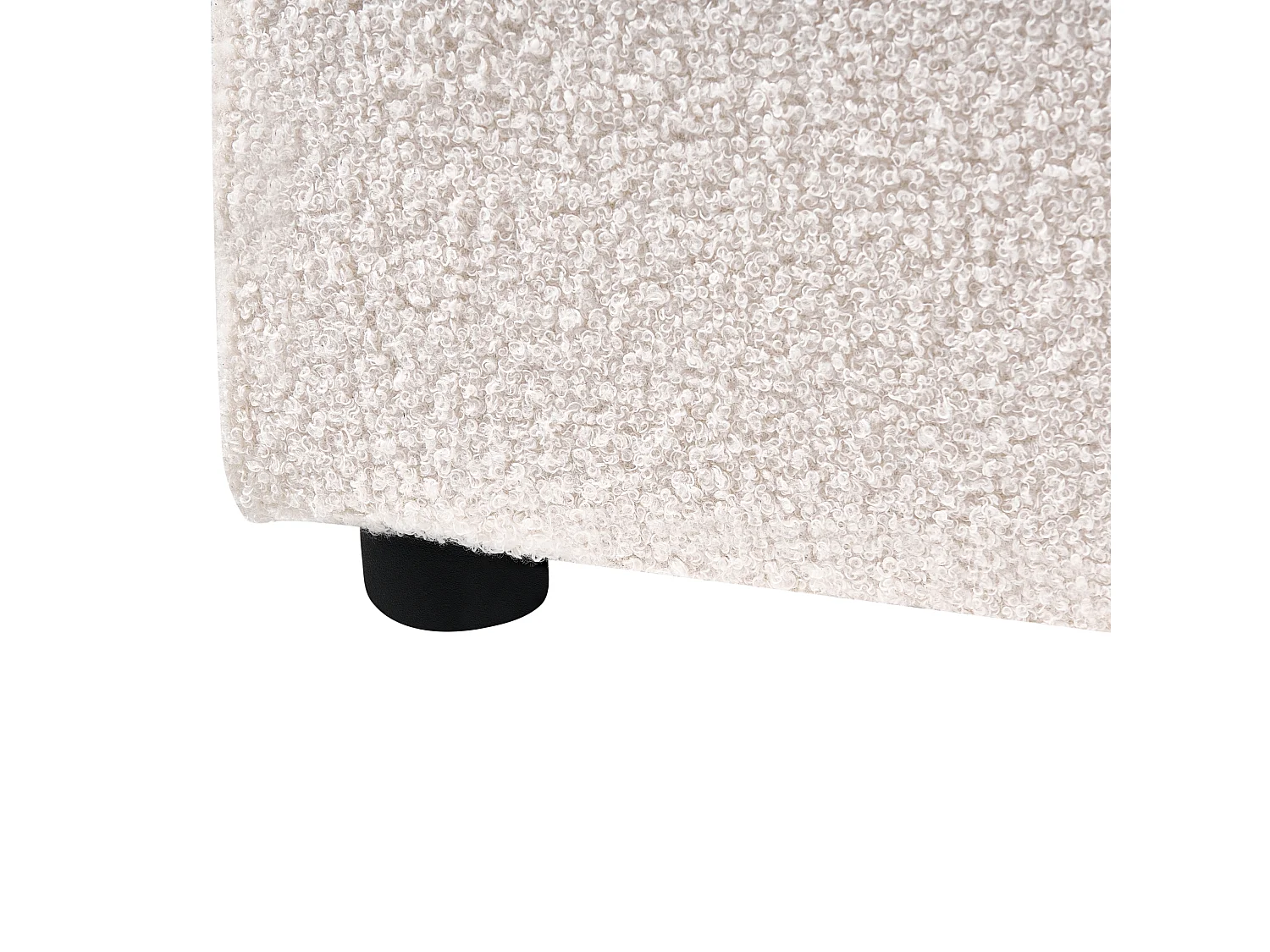 Lit avec sommier Bouclé LAVAUR 160 x 200 cm Blanc cassé