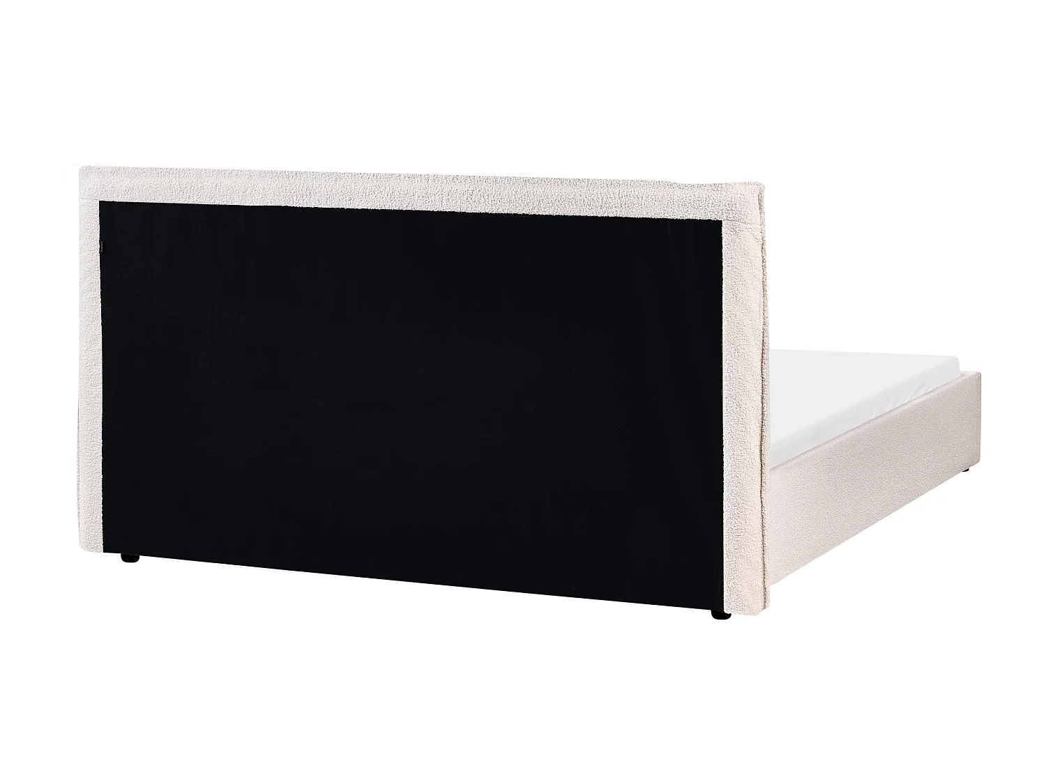 Lit avec sommier Bouclé LAVAUR 160 x 200 cm Blanc cassé