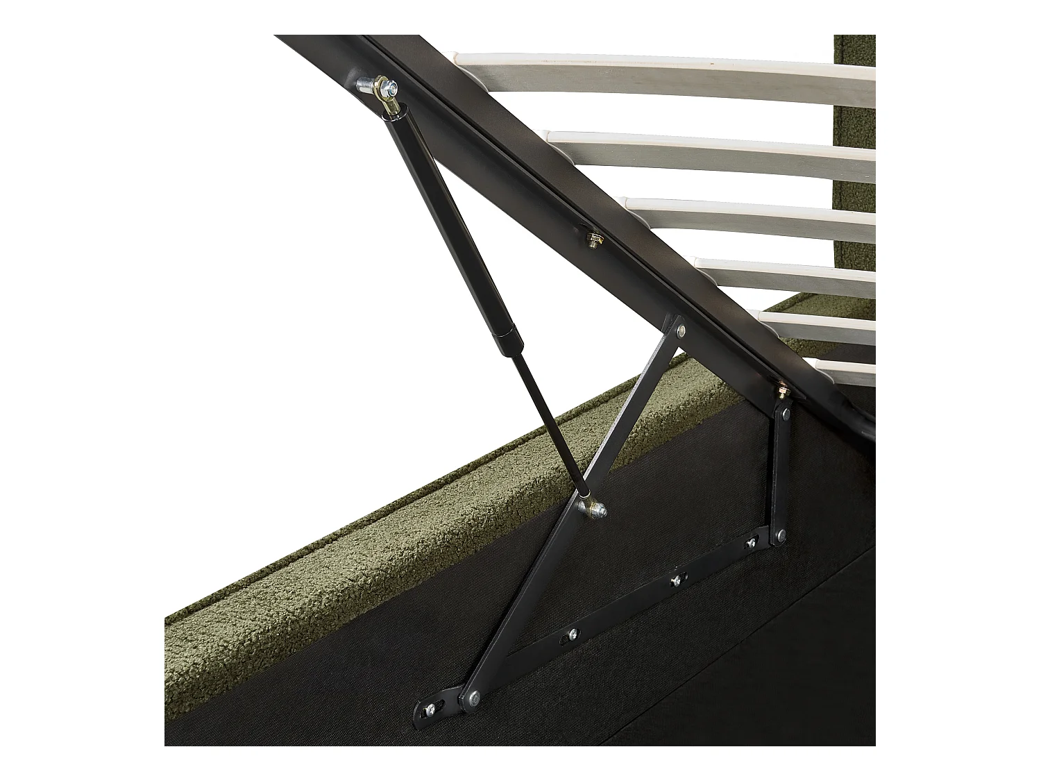 Lit ottoman Bouclé MOISSAC 160 x 200 cm Vert foncé