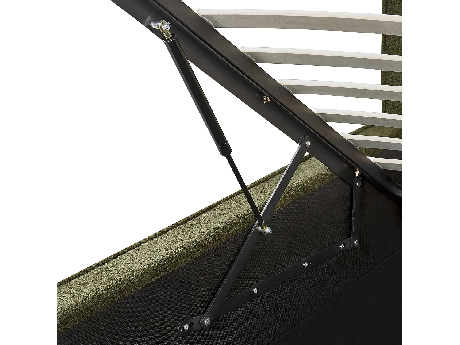 Lit ottoman Bouclé MOISSAC 160 x 200 cm Vert foncé