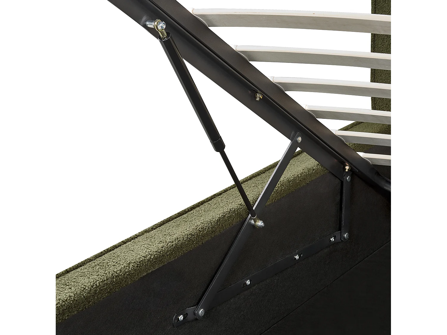 Lit ottoman Bouclé MOISSAC 160 x 200 cm Vert foncé