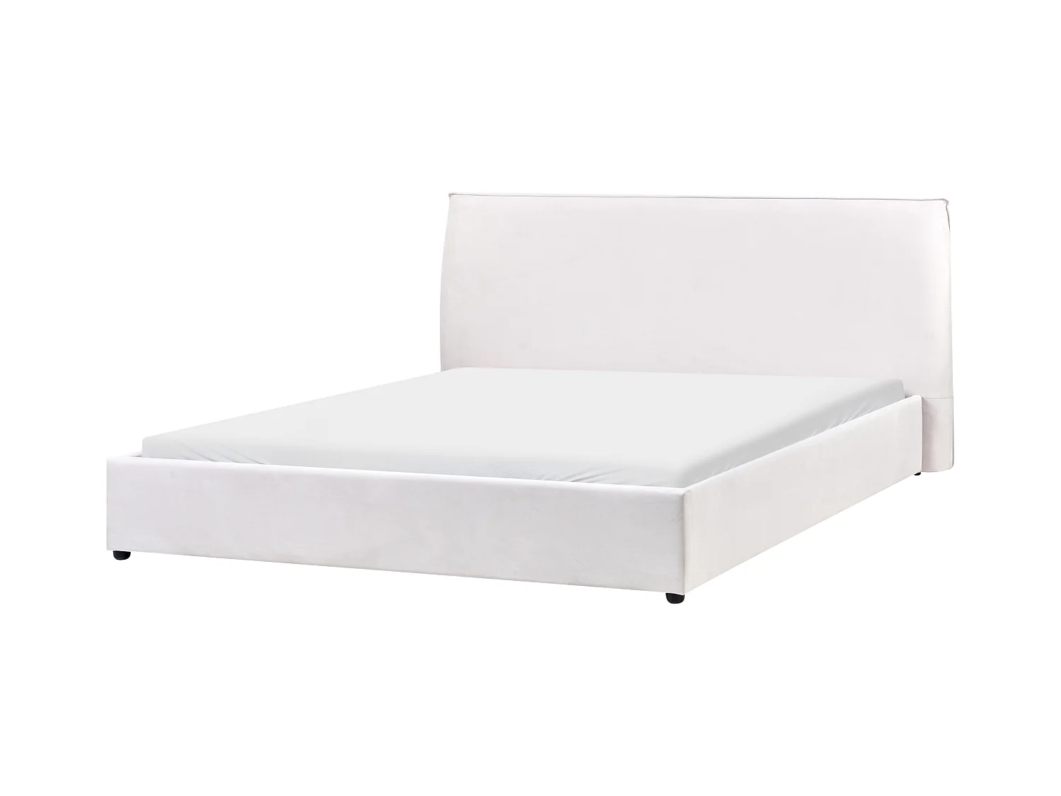 Lit avec sommier Velours LAVAUR 180 x 200 cm Blanc cassé