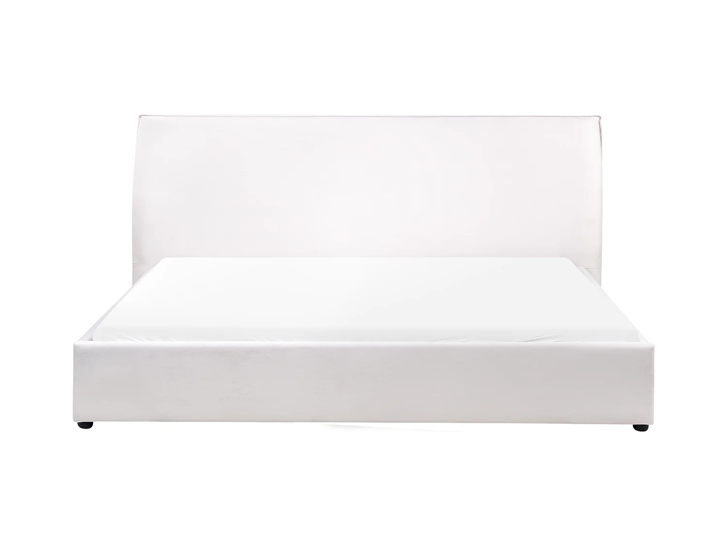 Lit avec sommier Velours LAVAUR 180 x 200 cm Blanc cassé