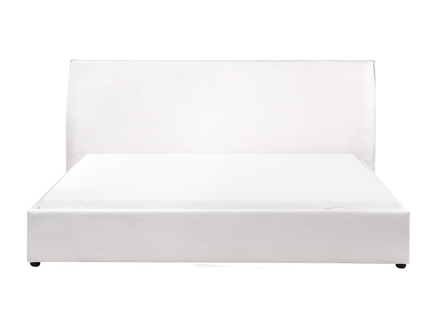 Lit avec sommier Velours LAVAUR 180 x 200 cm Blanc cassé