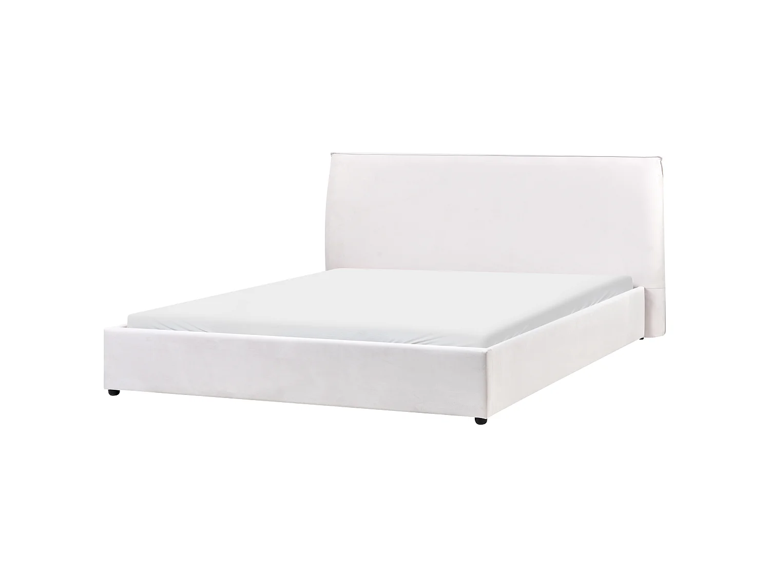 Lit avec sommier Velours LAVAUR 180 x 200 cm Blanc cassé