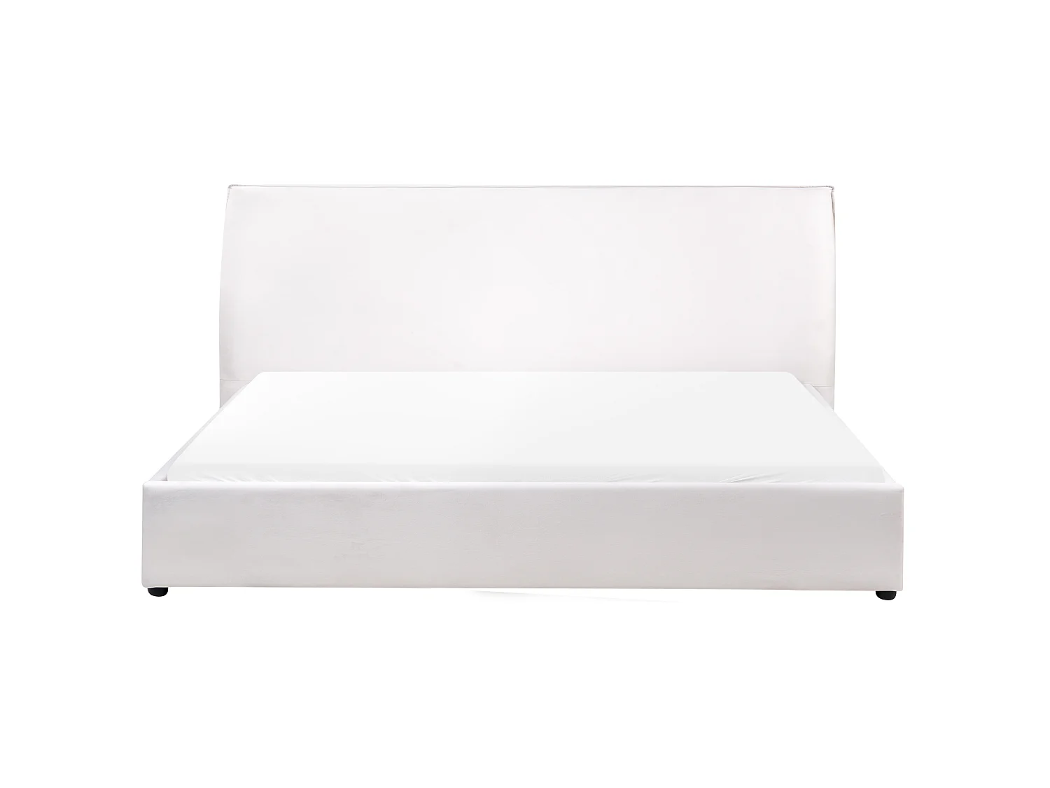 Lit avec sommier Velours LAVAUR 180 x 200 cm Blanc cassé