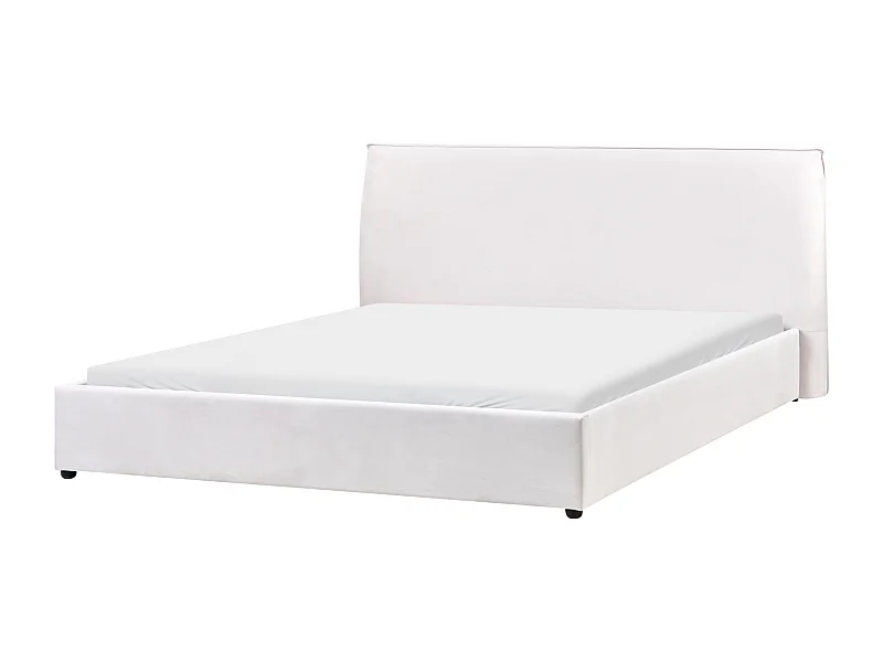 Letto Velluto LAVAUR 180 x 200 cm Bianco sporco
