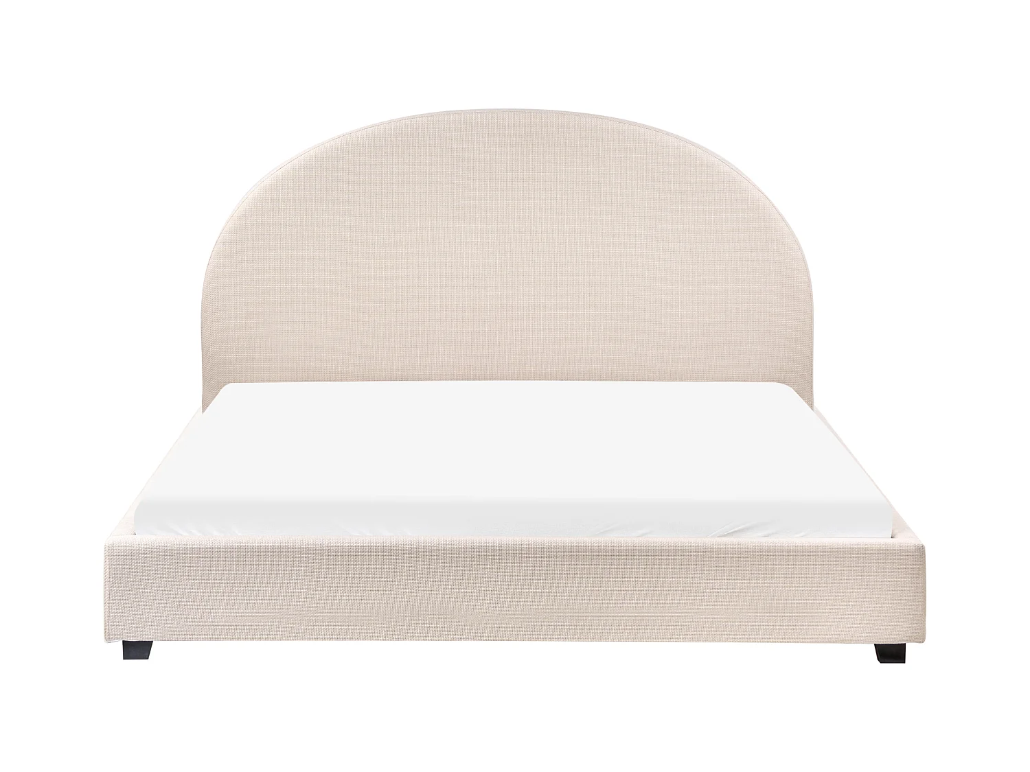 Lit avec sommier Tissu VAUCLUSE 160 x 200 cm Beige clair