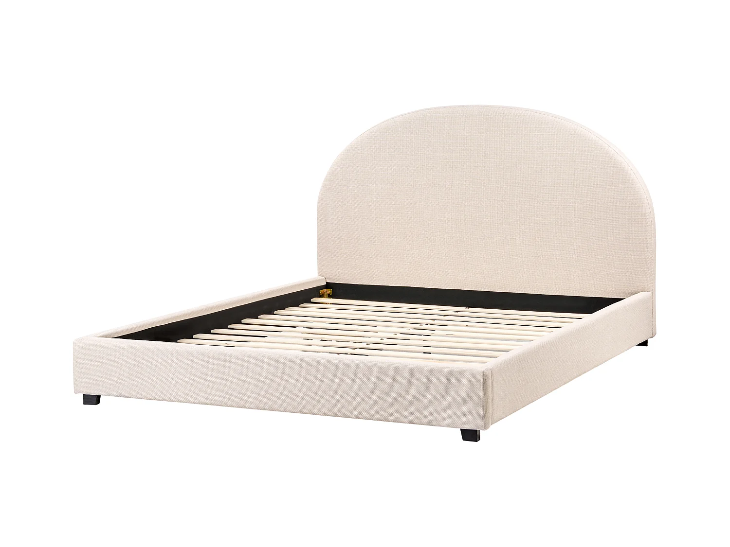 Lit avec sommier Tissu VAUCLUSE 160 x 200 cm Beige clair