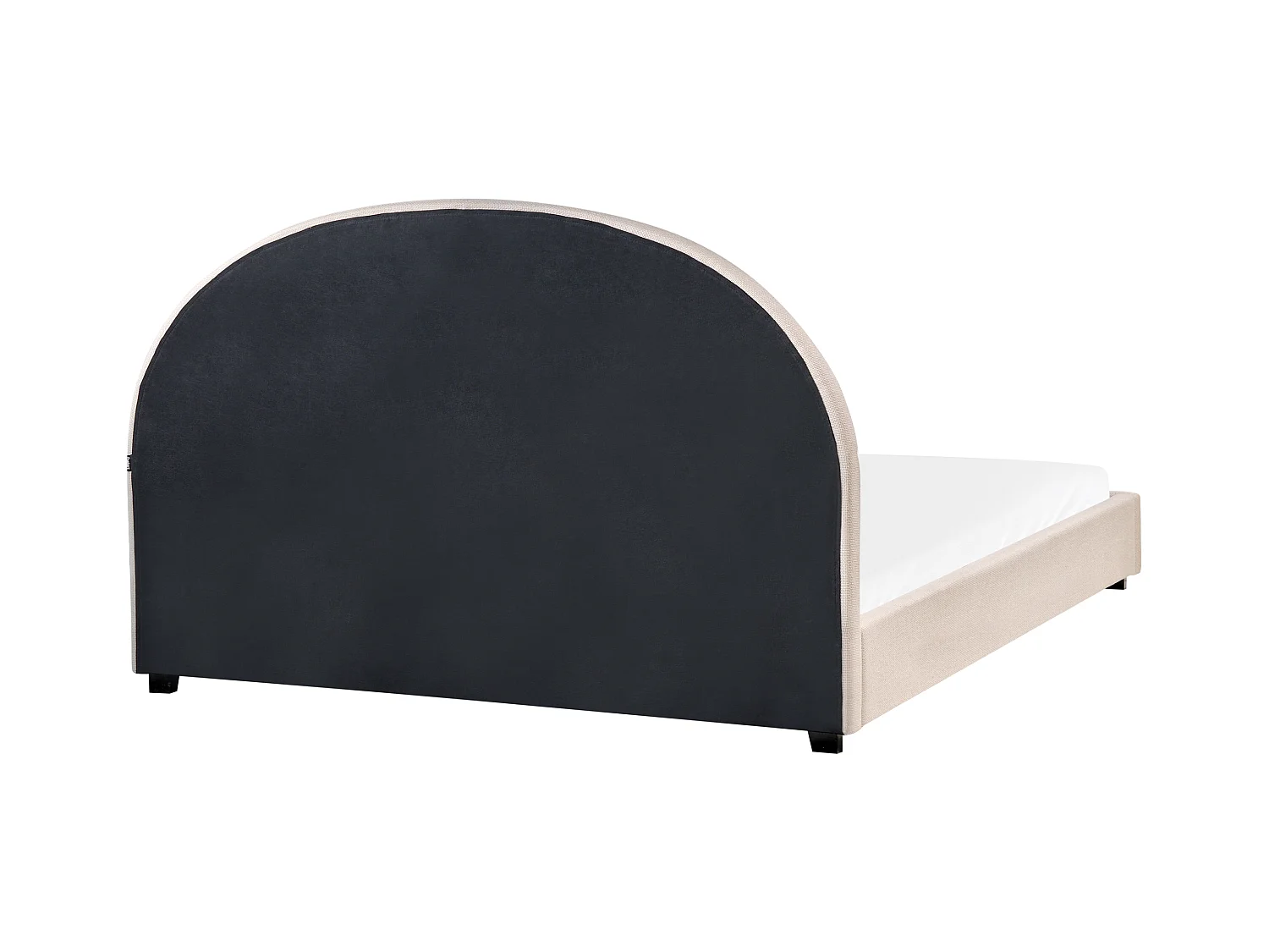 Lit avec sommier Tissu VAUCLUSE 160 x 200 cm Beige clair